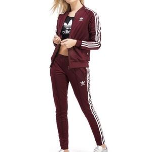 Adidas Track Pants - Maroon